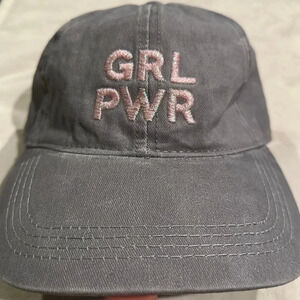 Francesca Girl Power bell cap -  GRL PWR embroidered gray and glitter. NWT